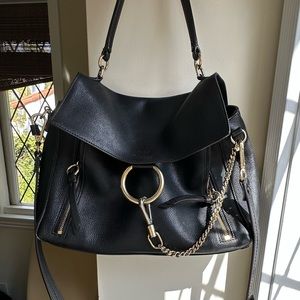 Chloé crossover black leather bag